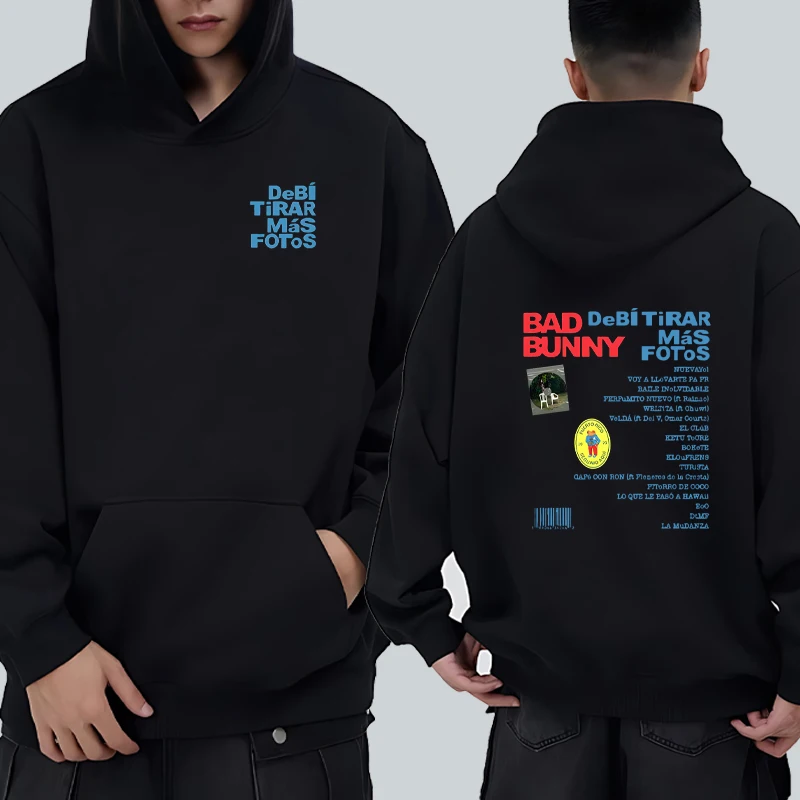 

2025 New Album Debí Tirar Más Fotos Double Sided Printed Hoodie Bad Bunny DTMF Graphics Sweatshirt Comfortable Unisex Streetwear