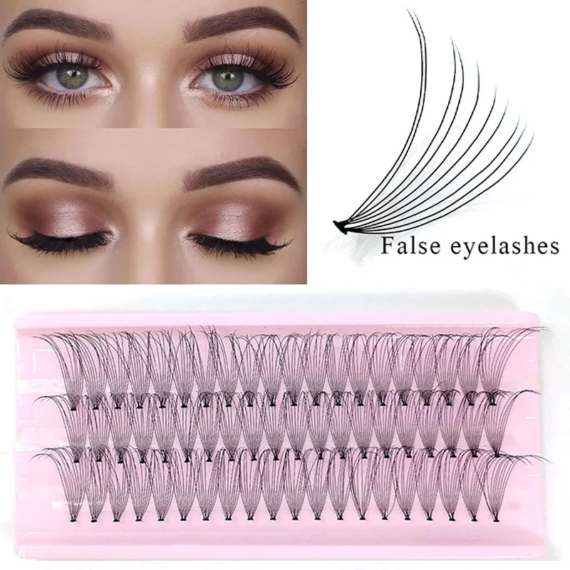 60 Cluster Individual Eyelashes Synthetic Hair Volume Curly False Eyelashes Lash Grafting Women Beauty DIY Eye Makeup 2022 New