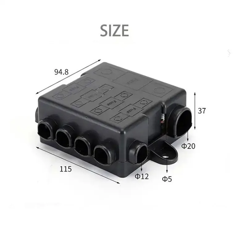 

Car Accessories Car 5 Way Fuse Box Blade Fuse Base Fuse Holder Box For 12V/24V DC Car Power Distribution Durable