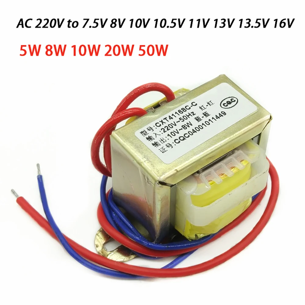 5W 8W 10W 20W 50W Power Transformer Input AC 220V 50HZ Change Output 7.5V 8V 10V 10.5V 11V 13V 13.5V 16V Single V 2 Line