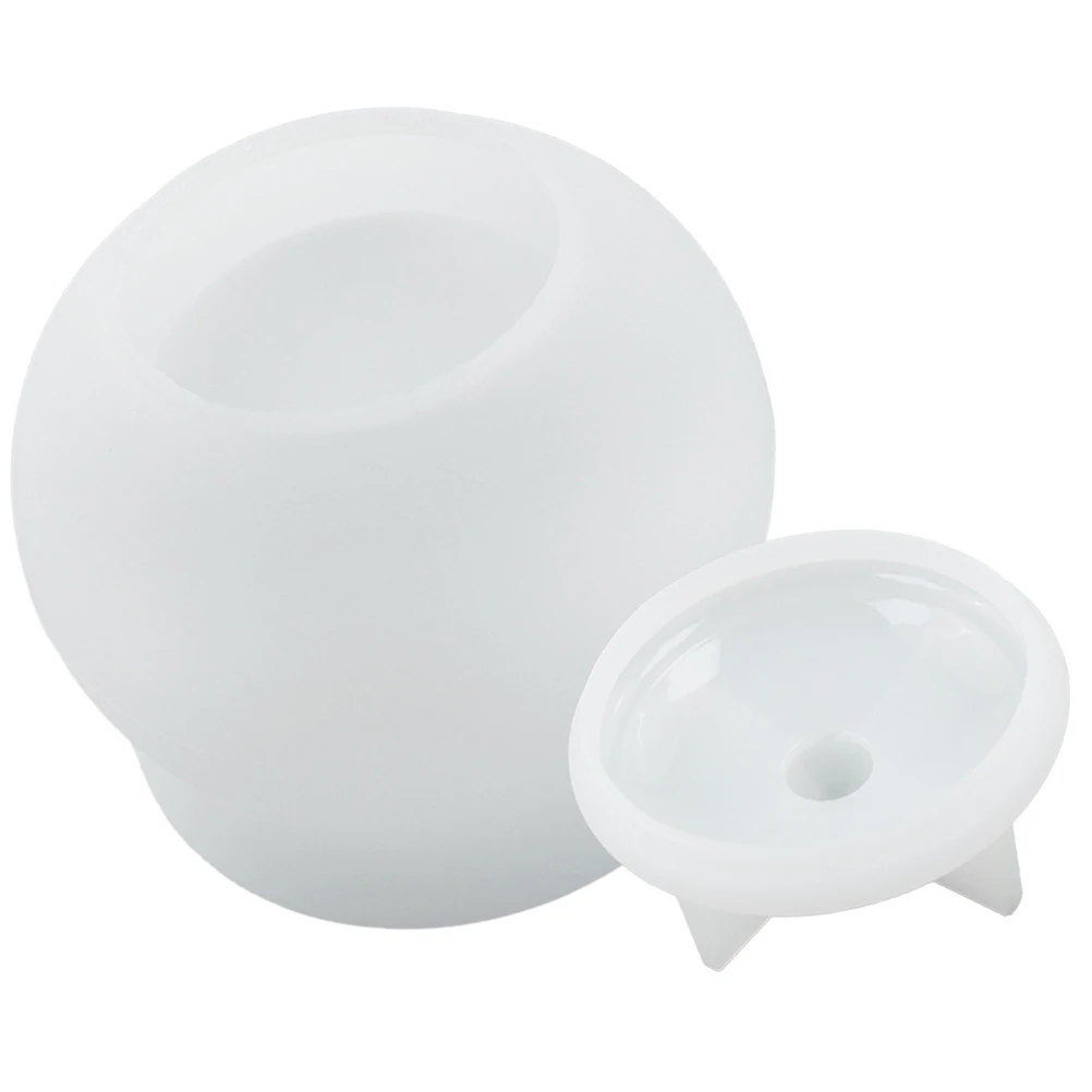 

Epoxy Resin Mold Silicone Craft Jar Lid Storage Pots Casting Plate Container Decorative Durable Easy Demold Clean Reusable