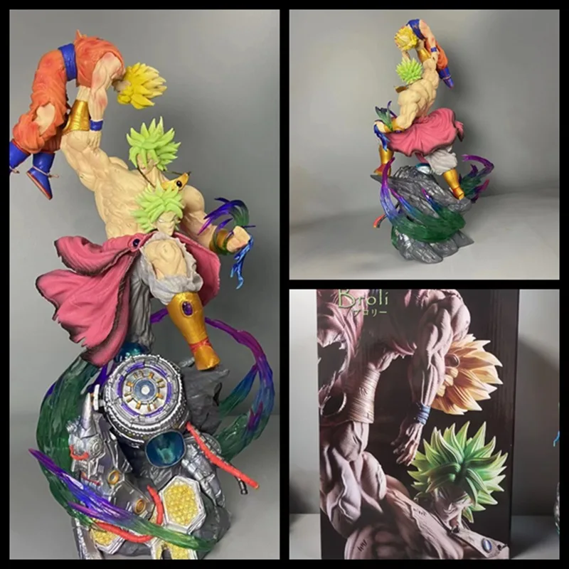 Dragon Ball Anime Figures Broli Vs Vegetto 30cm Broly Figurine Pvc Gk Statue Model Doll Collection Desktop Ornament Kid Toy Gift