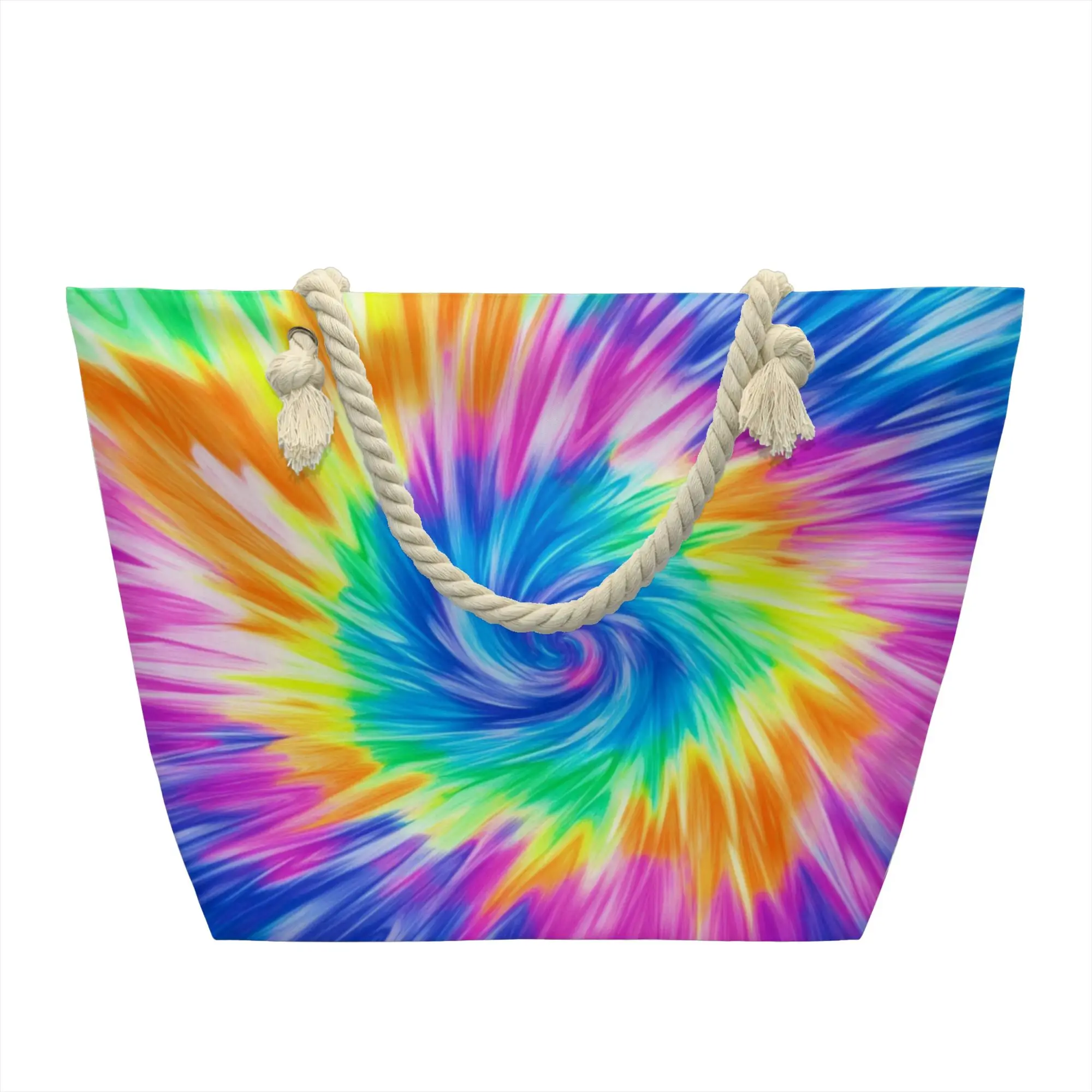 Tie Dye Grocery Shopping Tote Bags Women Kawaii Abstract Style Color Canvas Shopper Shoulder Bags Large Capacity Handbags