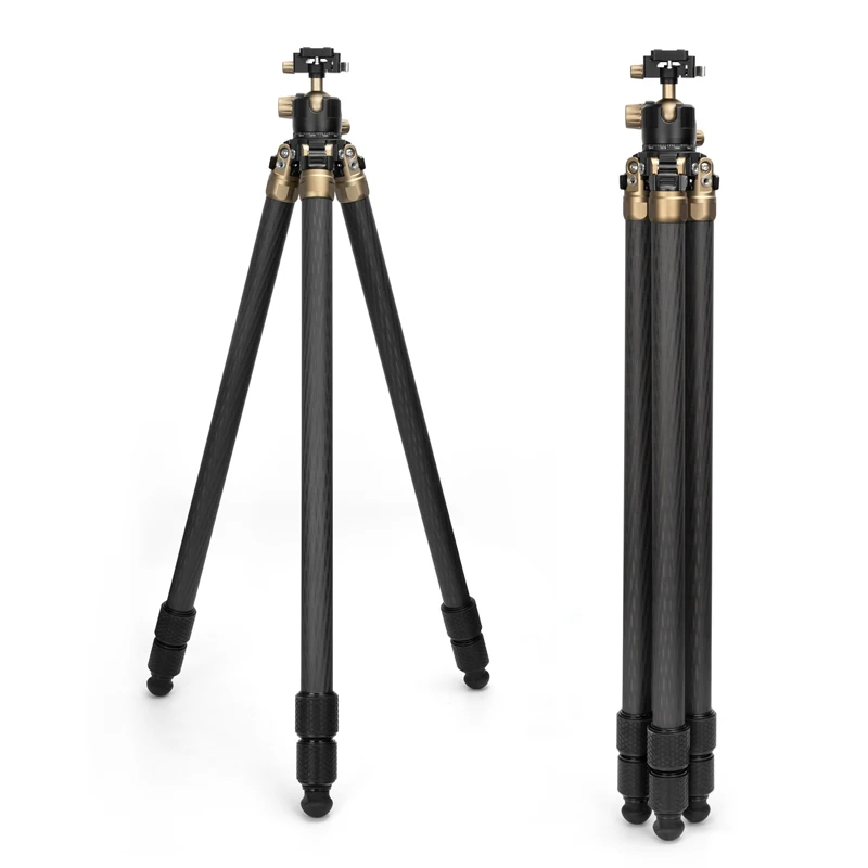 Professional Carbon Fiber Waterproof Hunting tripod With 40mm 360 Degree Panoramic ball head