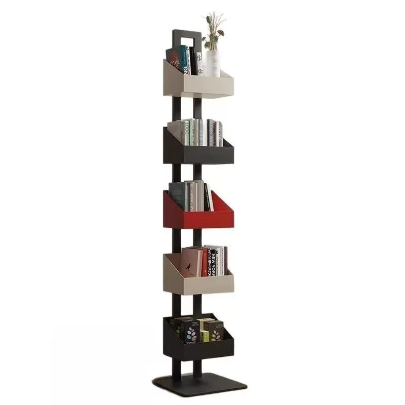 Living room invisible floor bookshelf household wrought iron corner storage rack children's multi-layer shelf