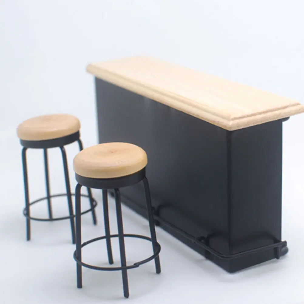 

1Set Mini House Bar Counter Ornament High Quality Miniature Decor for DIY Mini Home Stylish Kitchen Bar Scene Miniature Food