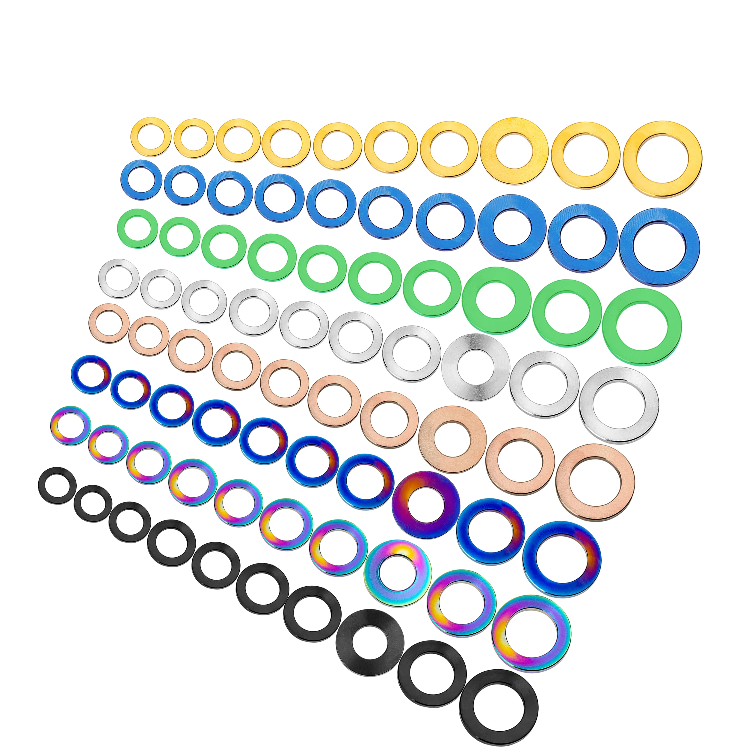 AliExpress Wanyifa 5/12Pcs M3 M4 M5 M6 M7 M8 M10 M12 M14 Titanium Flat Washer DIN912 Bolt Spacer for Bicycle Motorcycle Parts Black Bronze