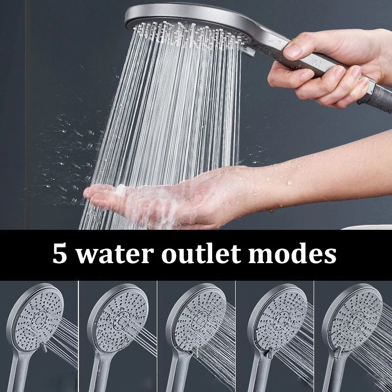 5-speed Booster Large Panel Strong Water Shower Head Filter Universal Multi-function Bathroom Handheld Shower Set image 2