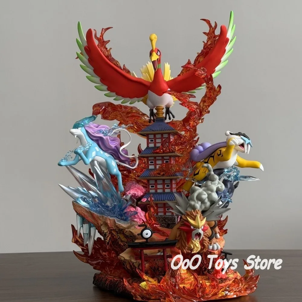 Figura de Pokémon de Anime Raikou/Suicune/Entei/Ho-Oh, figuras de acción de Pvc, modelo de colección, juguetes para niños, regalos, 38cm/14,96 pulgadas