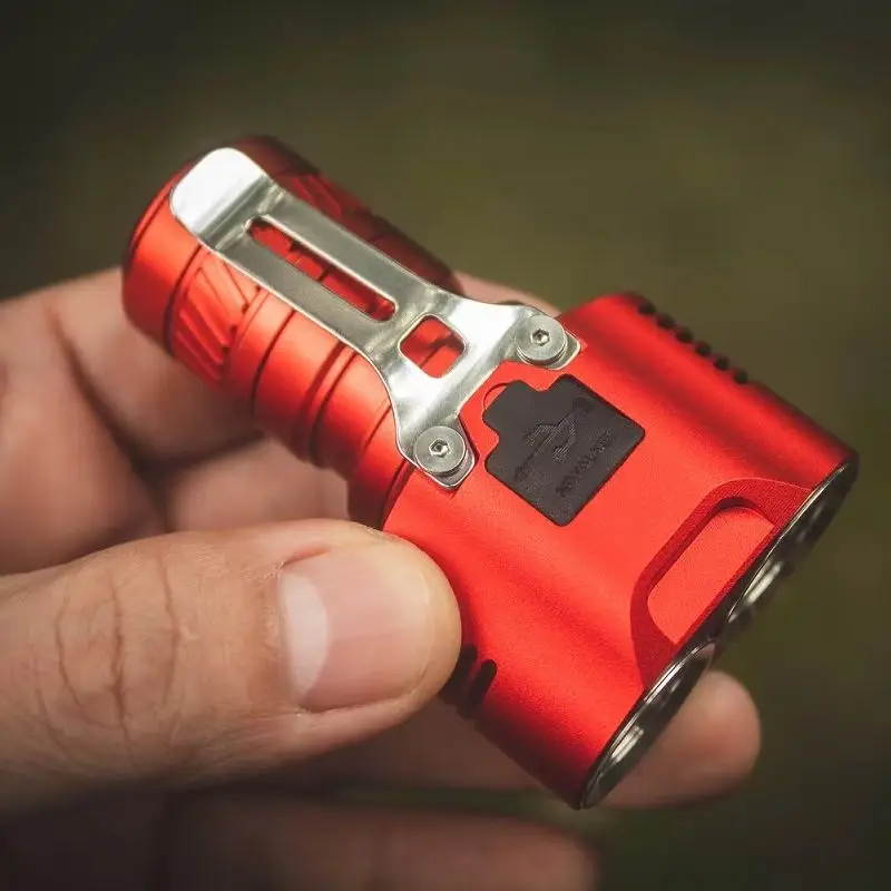 NIWALKER ETmini NE6 Dual Head 3200LM EDC Flashlight With 18350 Battery Type-C USB Rechargeable Multipurpose Mini LED Torch Outdo