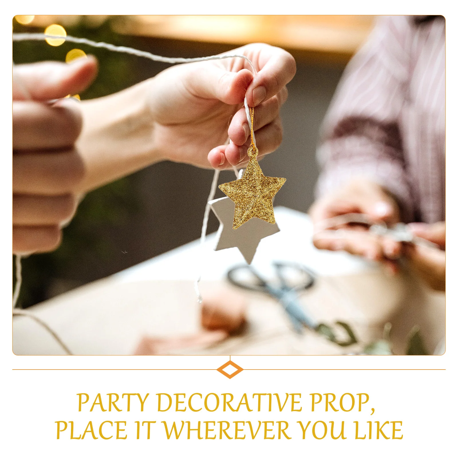 

24Pcs Five-Pointed Star Xmas Tree Decorations Hanging Adorns Christmas Party Ornaments Plastic Xmas Tree Pendants