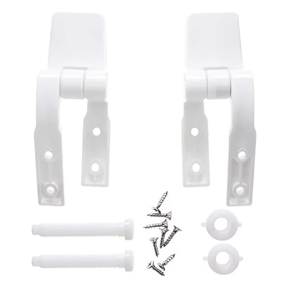 

1 Pair White Plastic Toilet For Seat Lid Hinge Replacement With Bolts Screw Nuts Home Hardware Toilet Seat Hinges