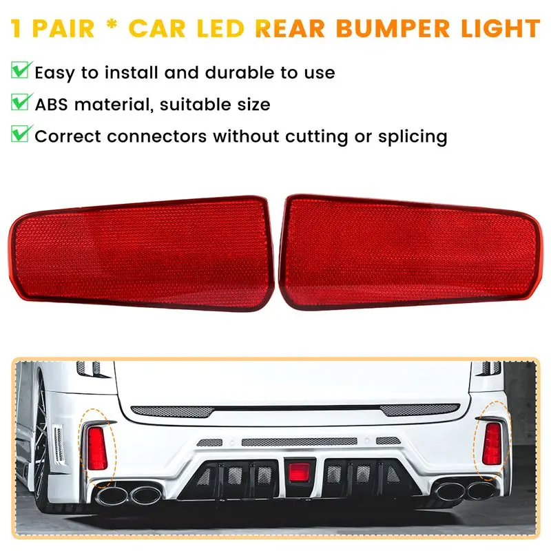 Car LED Rear Bumper Reflector Brake Light Tail Lamp For Toyota Alphard 30 Series-A32R