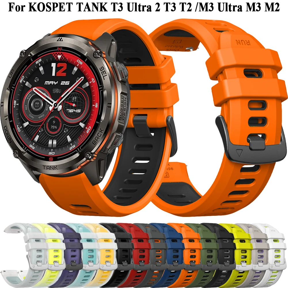 Bracelet de montre en Silicone 22mm, pour réservoir KOSPET T3 Ultra 2, pour réservoir KOSPET T3 Ultra/tanque M3 Ultra/tanque T2 T3/tanque M2 T3 Bracelet de montre en Silicone 22mm, pour réservoir KOSPET T3 Ultra 2, pour réservoir KOSPET T3 Ultra/tanque M3 Ultra/tanque T2 T3/tanque M2 T3