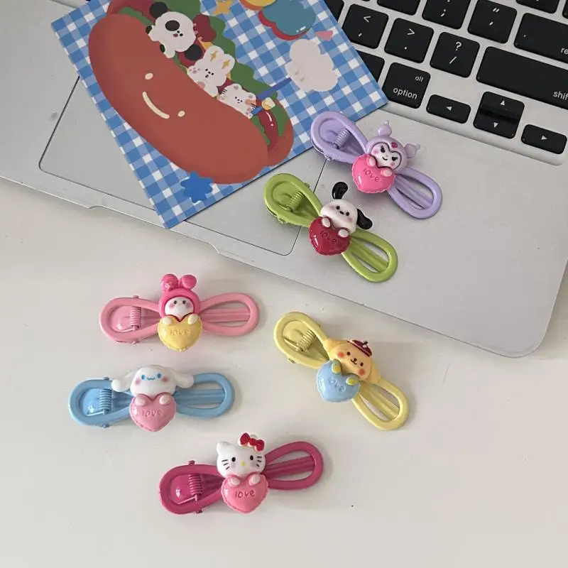 Kawaii Sanrio Hello Kitty Kuromi My Melody Cinnamoroll Pompompurin Hairpin Cartoon Sweet Headwear Hair Accessories Gift For Girl