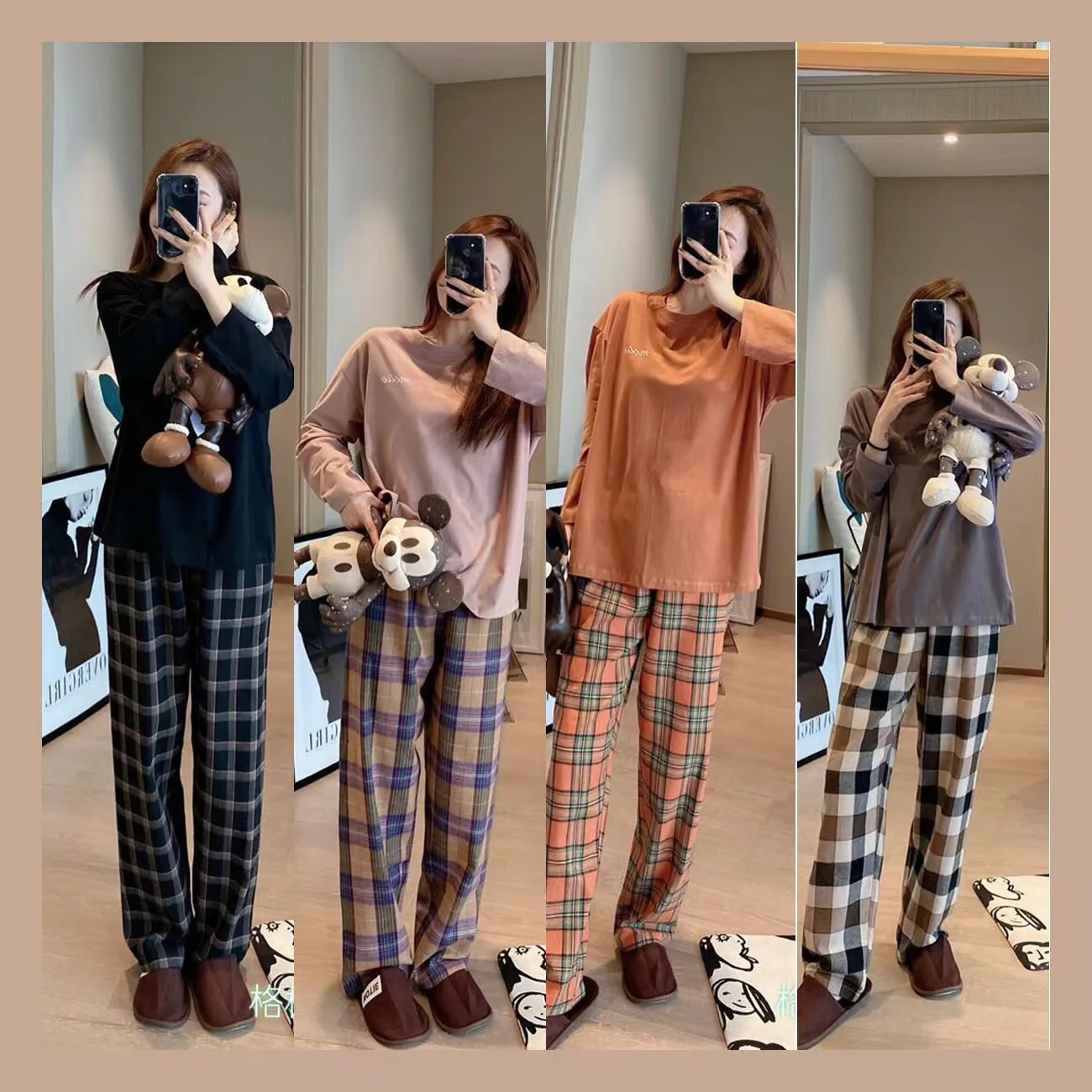 New Ladies Two-Piece Maternity Pyjamas Homewear Monthly Clothing Nursing Clothes Female Spring And Autumn Loose Leisure Homewear