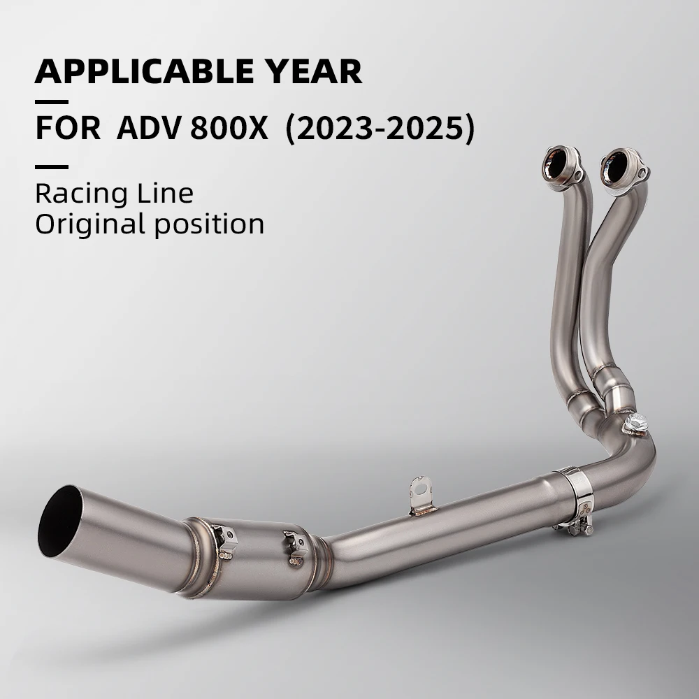 

ADV800X 2023-2025 Motorcycle Slip-On Exhaust System Stainless Steel Front mid Link 60MM Pipe for Enhanced Performance