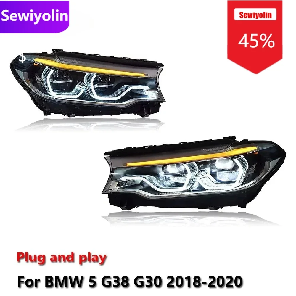 

Car DRL LED Headlight Light Assemblies For BMW 5 G38 G30 2018-2020 Auto Fog DRL Brake Turn Signal Lamp Plug and Play