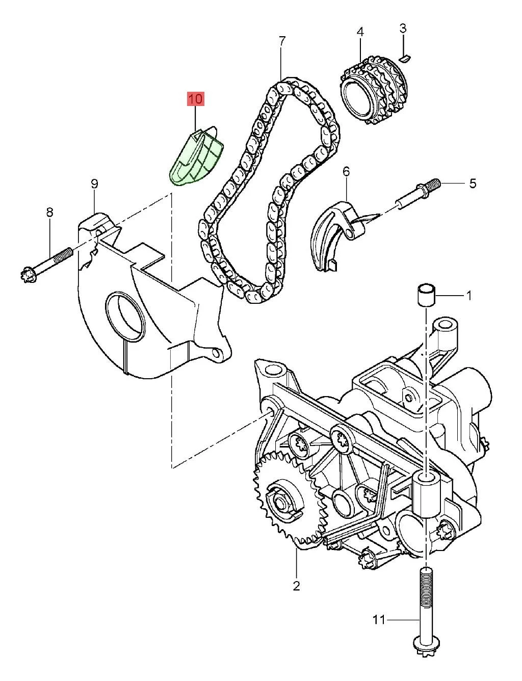 94810725101 Automobile timing chain gauge baffle tensioner timing for Porsche cayenne panamera 970 4.5 L engine