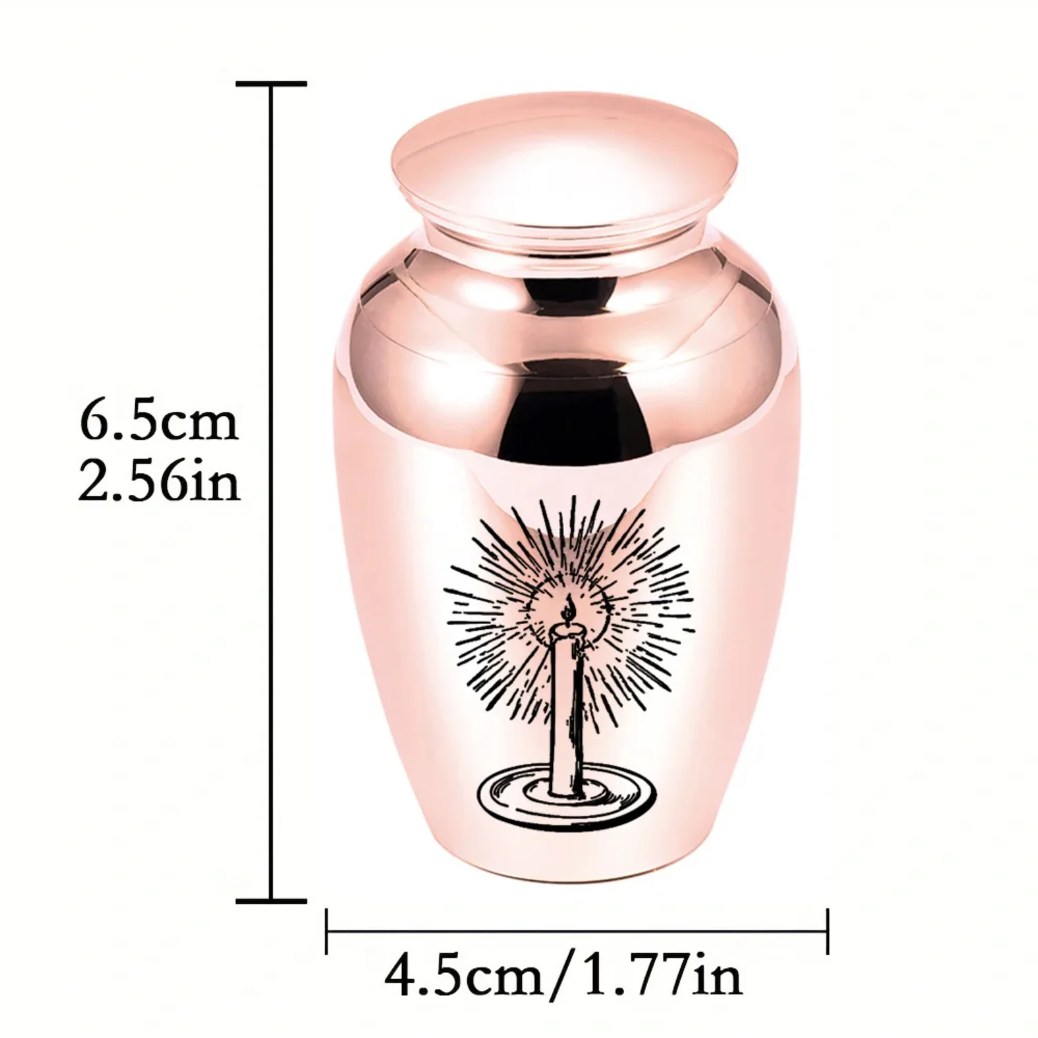 양초 패턴 유품 항아리, 인재 유골 작은 항아리, 기념 항아리, 알루미늄 합금 화장 항아리, 2.56x1.77 인치
