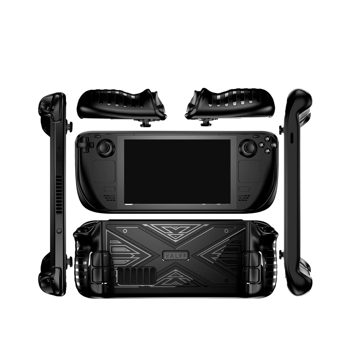 เคสป้องกัน TPU สำหรับคอนโซลเกม Steam Deck ฝาครอบป้องกันแบบนิ่มกันลื่นกันรอยขีดข่วนสำหรับดาดฟ้าไอน้ำ (สีชมพู)