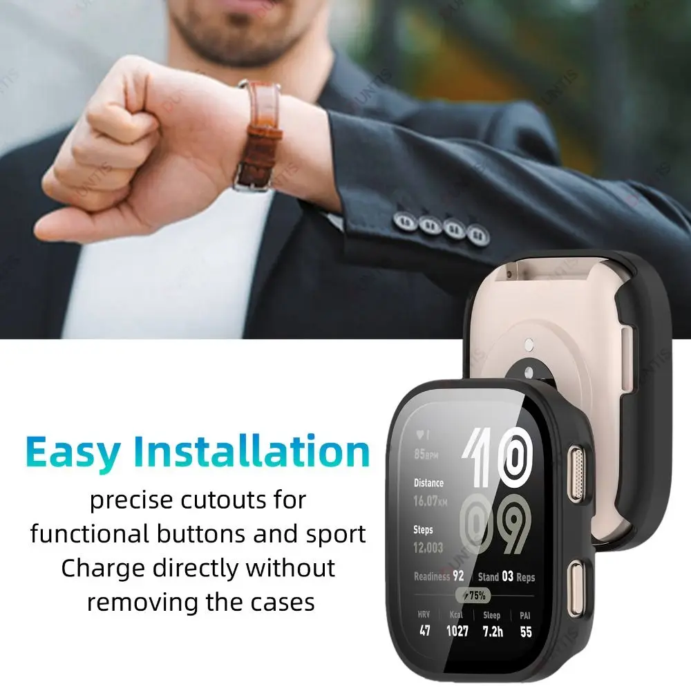 Защитная пленка для экрана с полным покрытием, закаленное стекло, жесткий чехол для ПК с защитой от царапин и пленкой, бампер для Amazfit Bip 6.