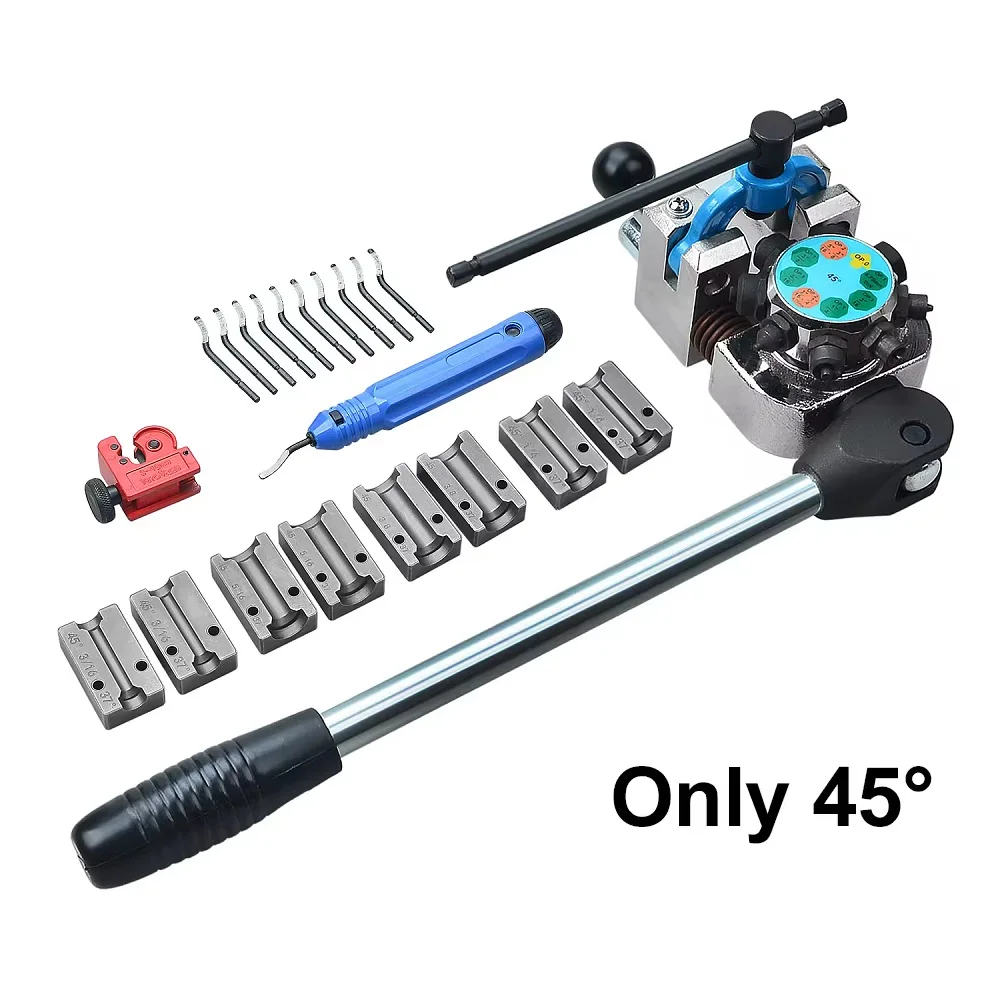 45 ° /37 ° Professionelles Bremsleitungs-Bördelwerkzeug-Set für 45/37-Grad-Bördelungen, Einzel-, Bubble- und Doppelbördelwerkzeug-Kit – Detail 2