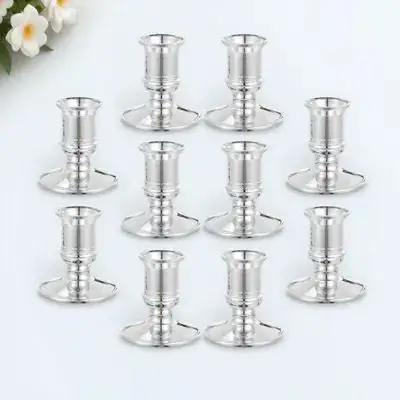 10 قطع من الشمعدانات الإلكترونية الأنيقة حامل بلاستيكي قطع مركزية لطاولة العشاء ومهرجان ديكور حامل عمود