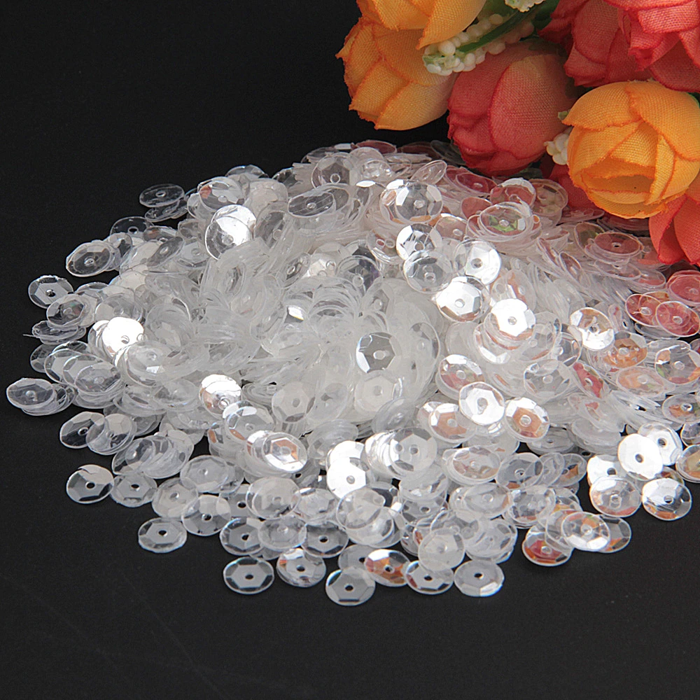 Sequin Crystal Transparent 3mm 4mm 5mm 6mm Pvc Round Flat Cup Loose Sequins Paillette Sewing Wedding Craft DIY Accessories 10g