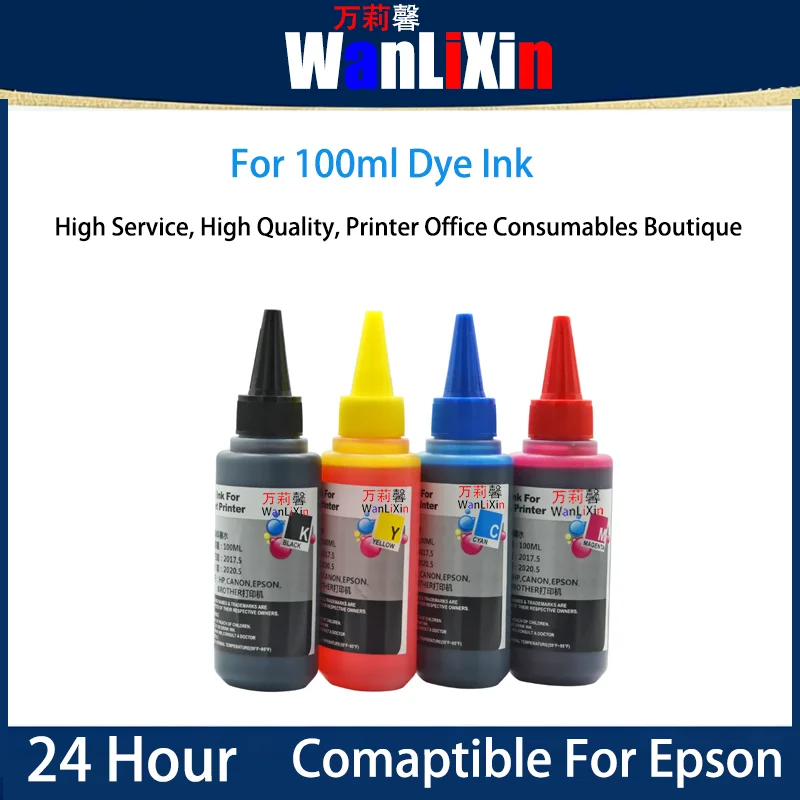

24 hour send 100ml Refillable Dye Ink Compatible For Brother HP Epson Printer Hot sale