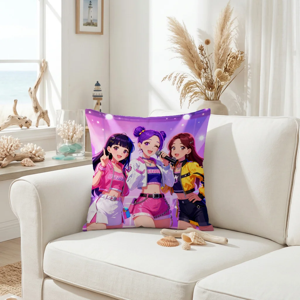 1PC Stylish Idol Theme Printed Pillowcase, Zippered Cushion Cover, Machine Washable, Ideal for Home & Office Napping Decor