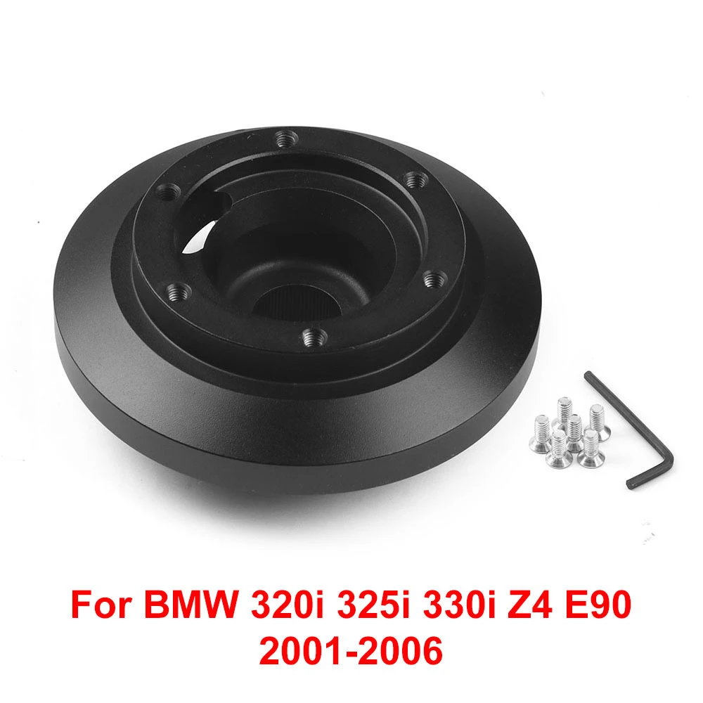 

for BMW 325i 320 325 330 Z4 E90 Steering Wheel Short Hub Adapter Aluminum 1998-2006 Black