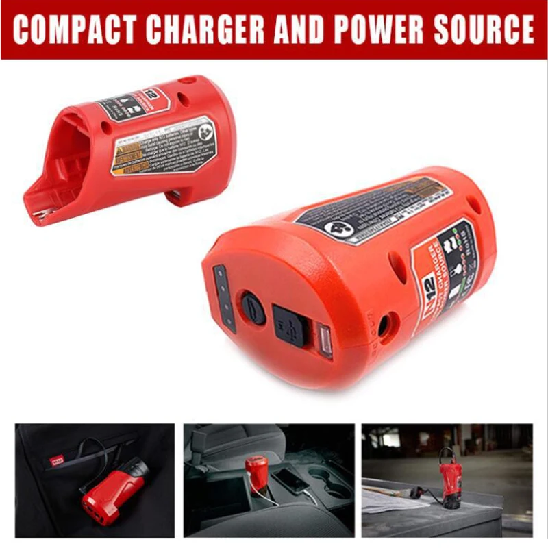 Adapter N12 Li-ion Battery Charger Converter For Milwaukee M·12 12V 10.8V Lithium Battery USB Device Mobile phone Power Supply