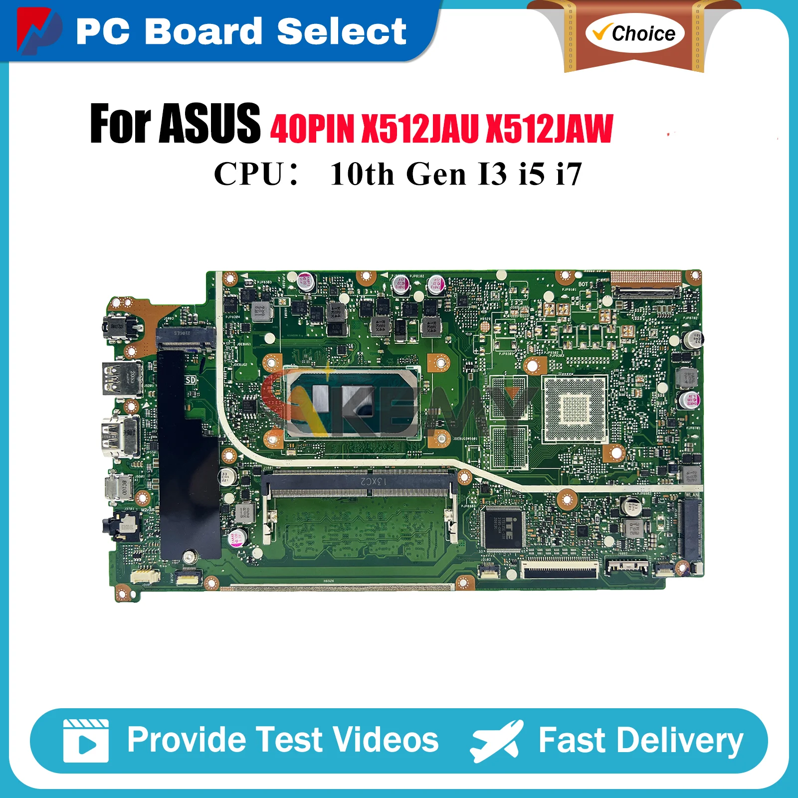 

X512JAU Laptop Motherboard For ASUS V5000J X512JAW A512J F512J S512J X512JP X512J X512JF K512J Mainboard With 10th Gen I3 i5 i7