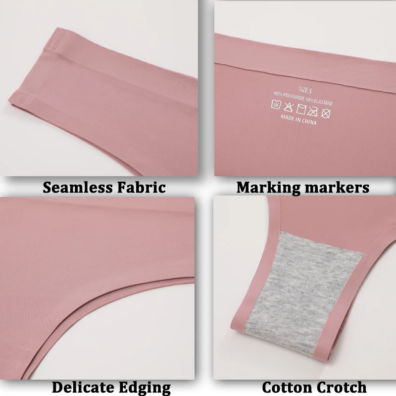 Women Seamless Panties Solid Color Ice Silk Brazilian Panties Maillard Color Underwear Sexy Low Rise Breatheble Soft Lingerie