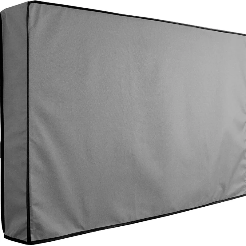 Outdoor TV Protective Cover Gray, Double Wall Mounting Brackets Compatible with 22 to 75 Inch TVs, Dust Cover Storage Bag