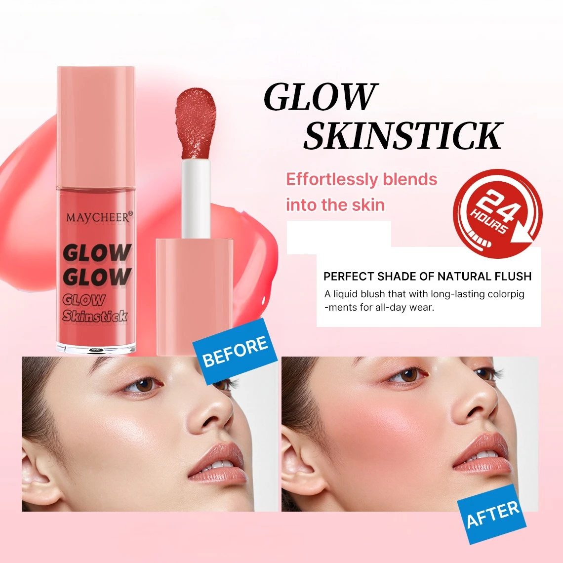 Long Lasting Liquid Blush Brightening Face Contour Natural Radiant Glow Smooth Texture
