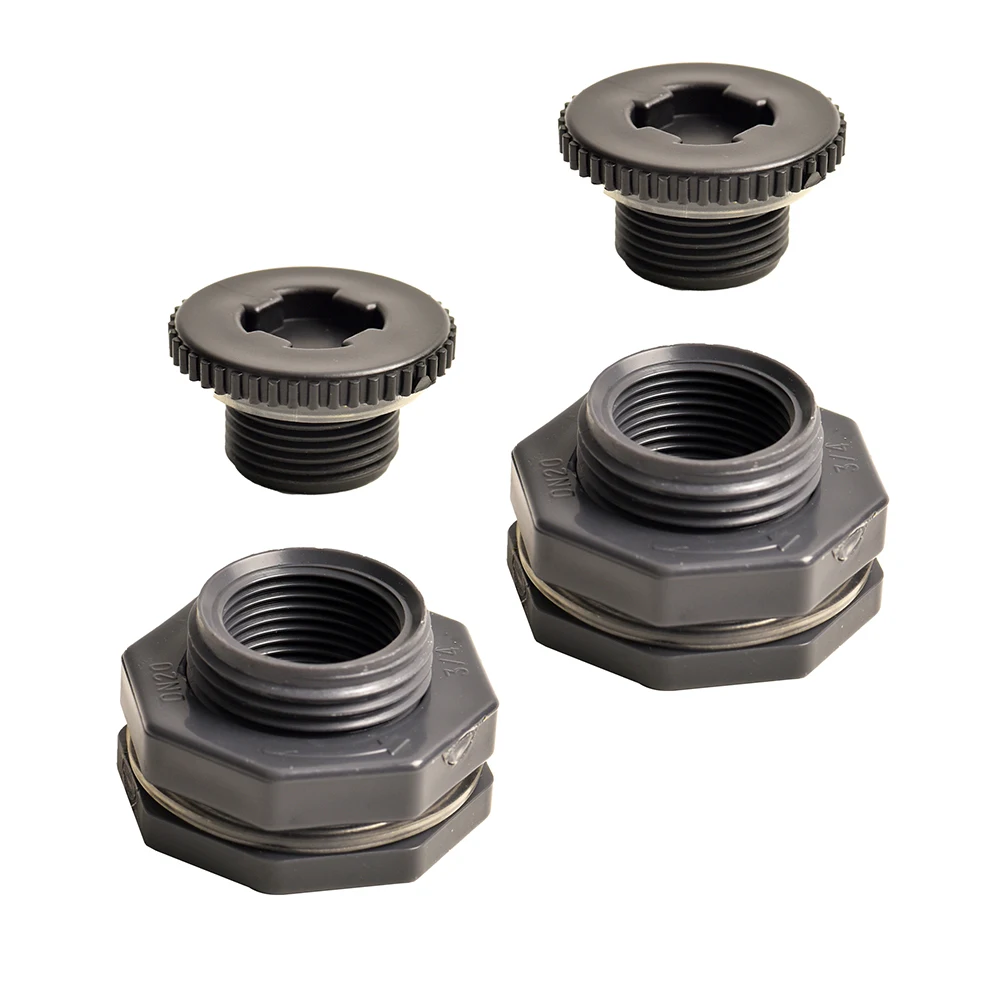 4Pcs PVC Partition Accessory with a Plug - 1/2 Inch 3/4 Inch Thread Ideal for Rain Barrels, Aquariums, Water Tanks, And Swimming