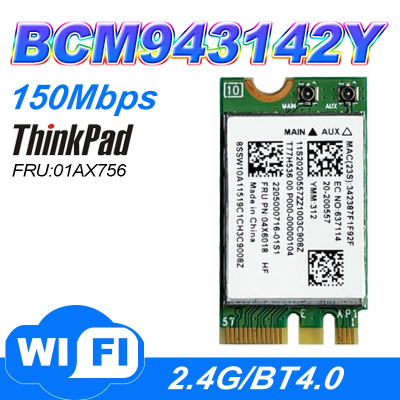 2026 Broadcom Bcm43142 M2 Ngff Network Card Bluetooth 4 0 Fru 04x6018 20200557 Compatible G40 G50 Z50 Notebook Spare Part