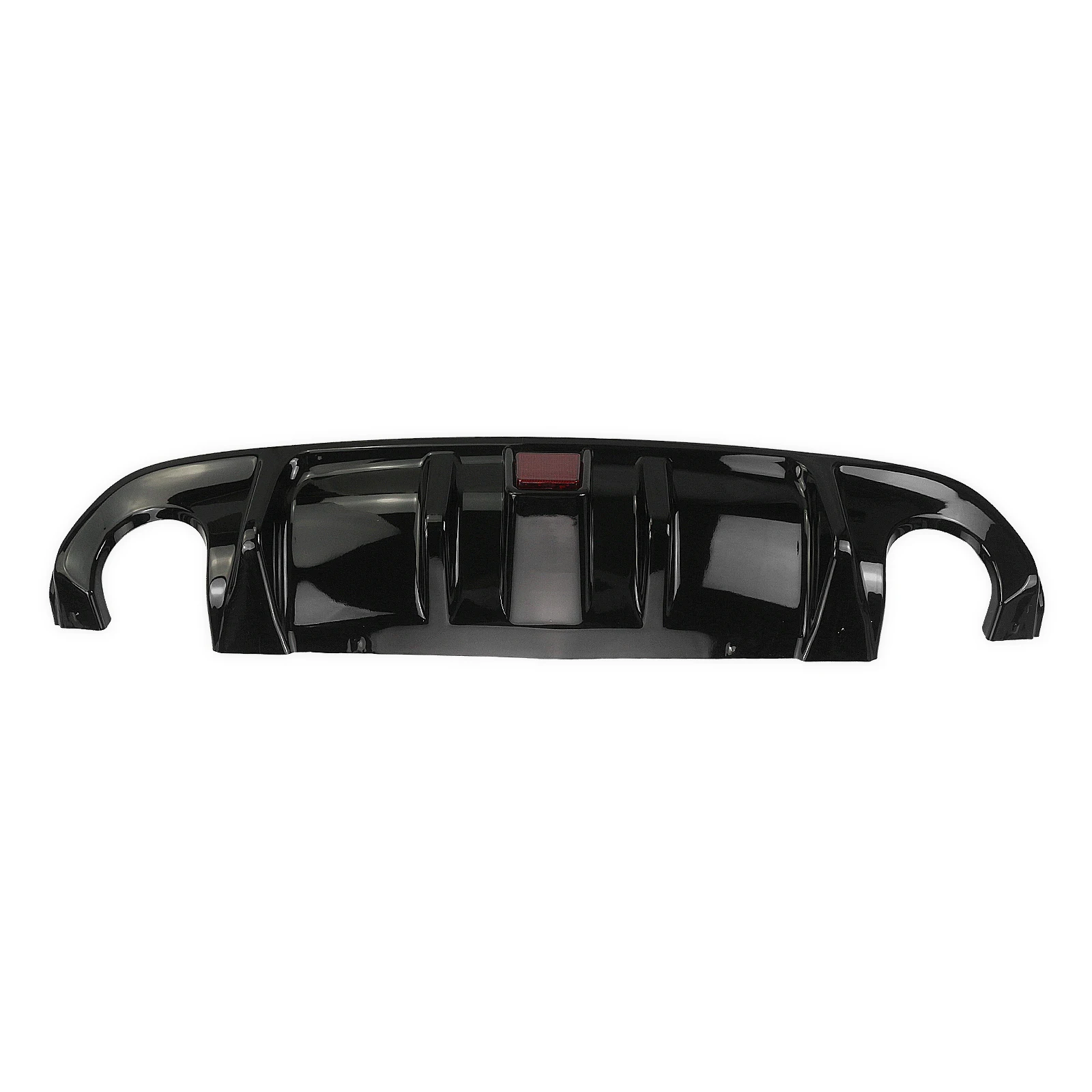 Rear Diffuser Bumper Lip For Infiniti Q50 2014 2015 2016 2017 Carbon Fiber Look/Gloss Black Boot Spoiler Kit With LED Brake Lamp