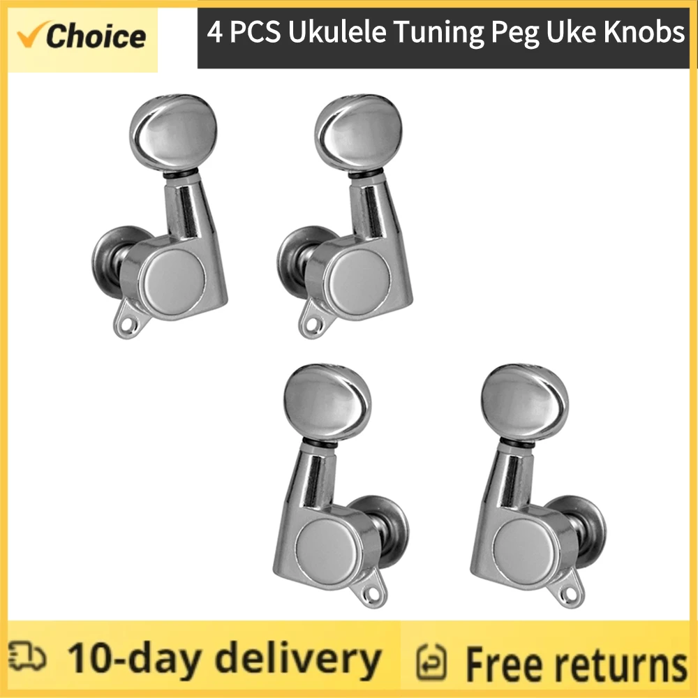 4 PCS Ukulele Tuning Peg Uke Knobs 1:15 Closed Style Tuners Tuning Key for 4 String Ukelele