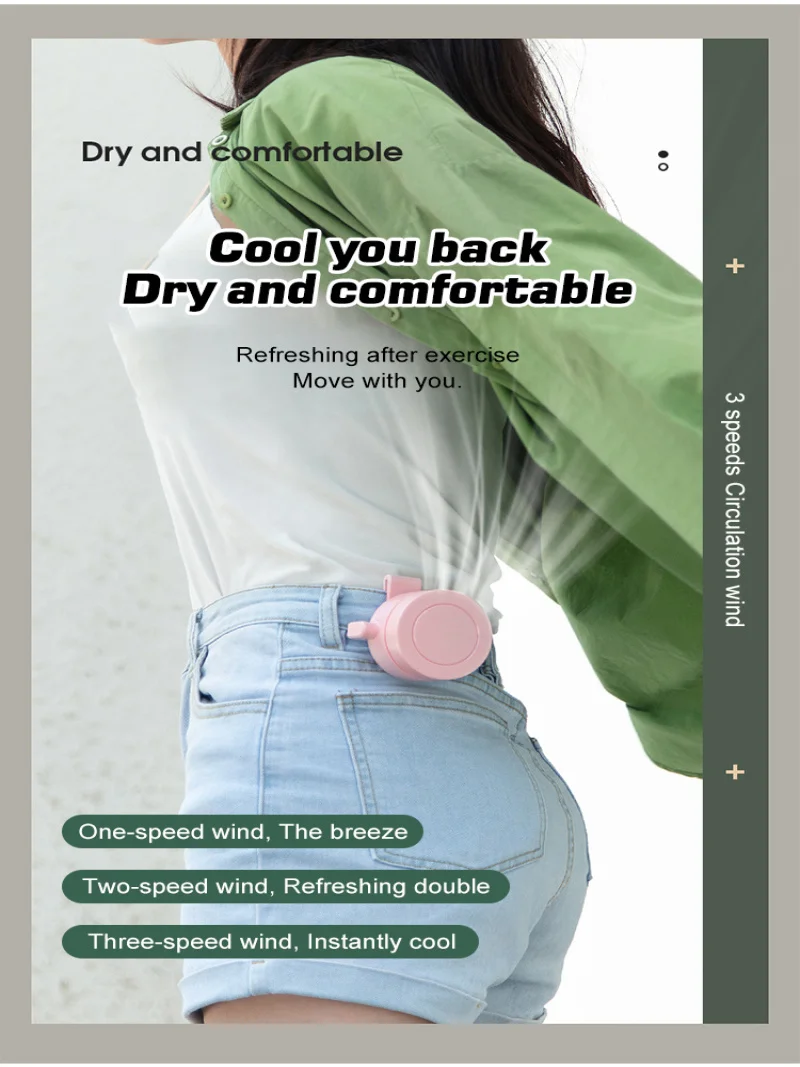 

Small Cyclone Hanging Neck Small Fan Portable Clip on Small Mini Electric Fan Portable Waist Hanging Neck Collar Handheld