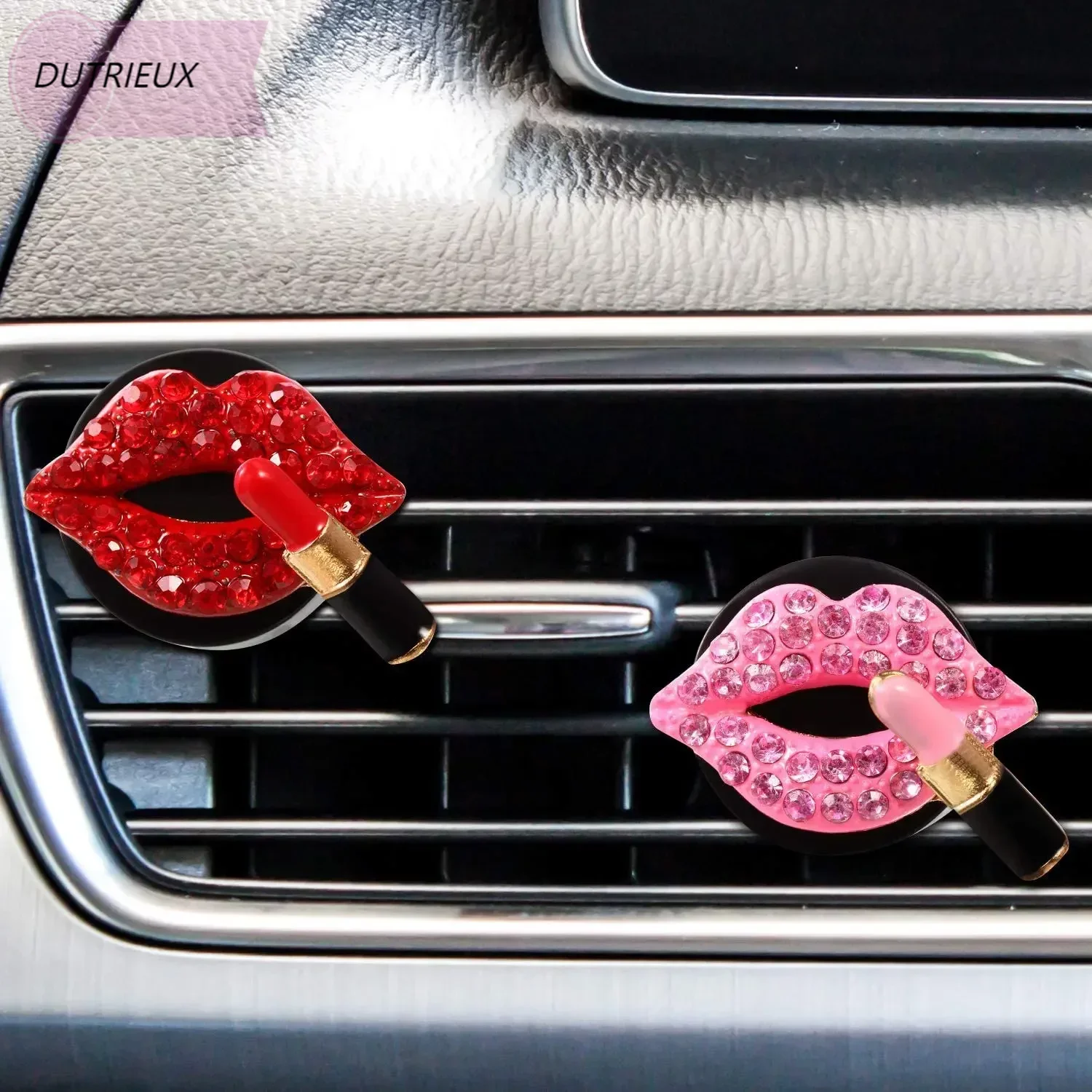 

Car Air Outlet Aromatherapy Clip Perfume Clip Diamond Red Lips Clips Perfume Air Freshener Clip Auto Interior Accessories