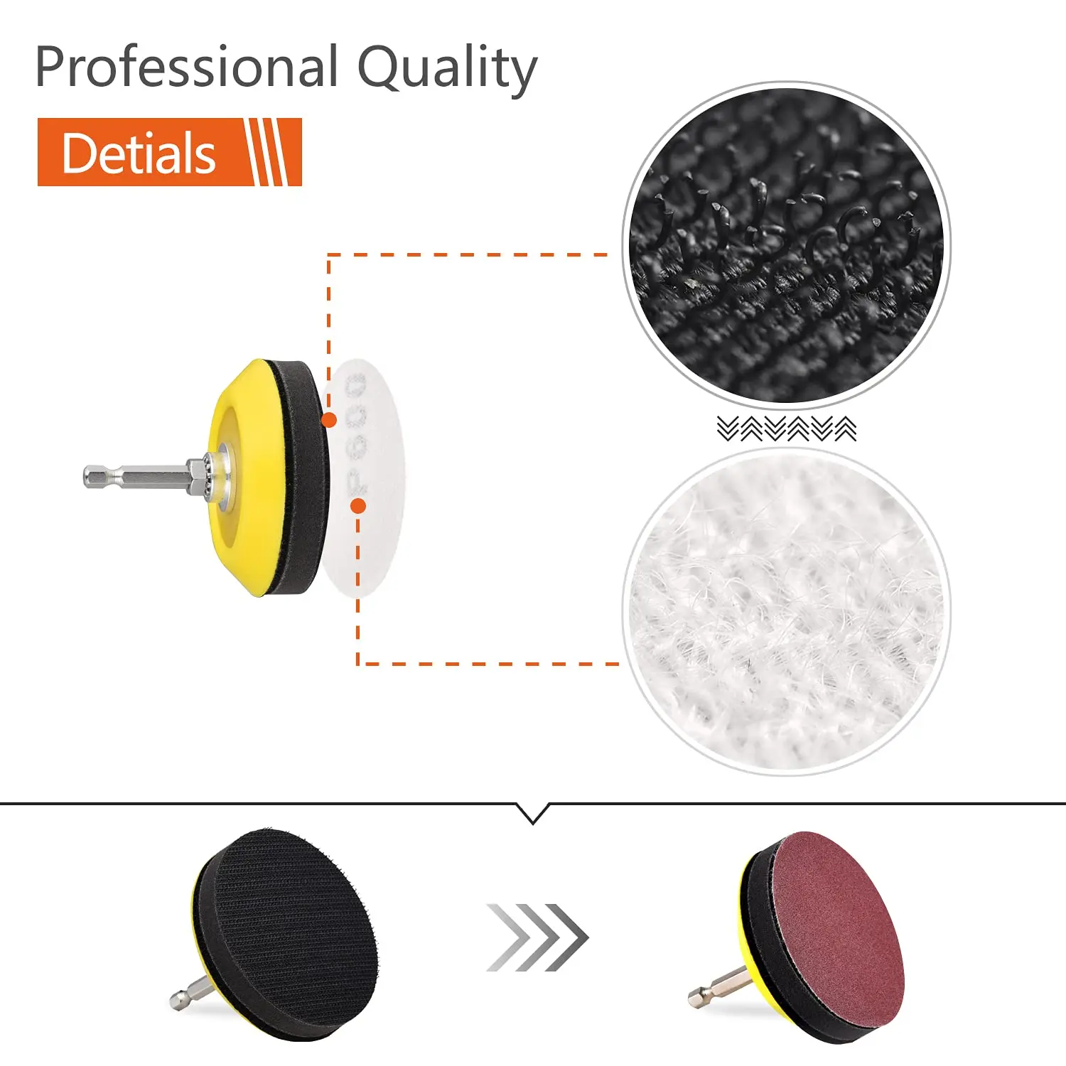 3Inch Self-Adhesive Pad Sandpaper Car Polishing Disc Buffing Waxing Sponge Kit Headlight Wheel Repair For Polisher Drill Adapter