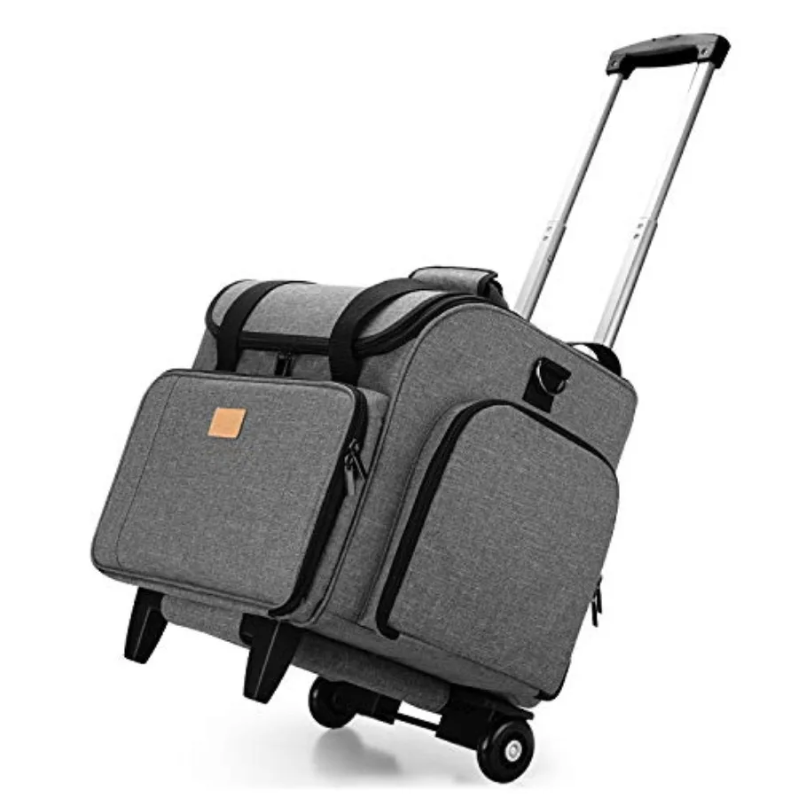 

Serger Case with Detachable Dolly Bag with Removable Padding Pad Fit for Most Standard Machines