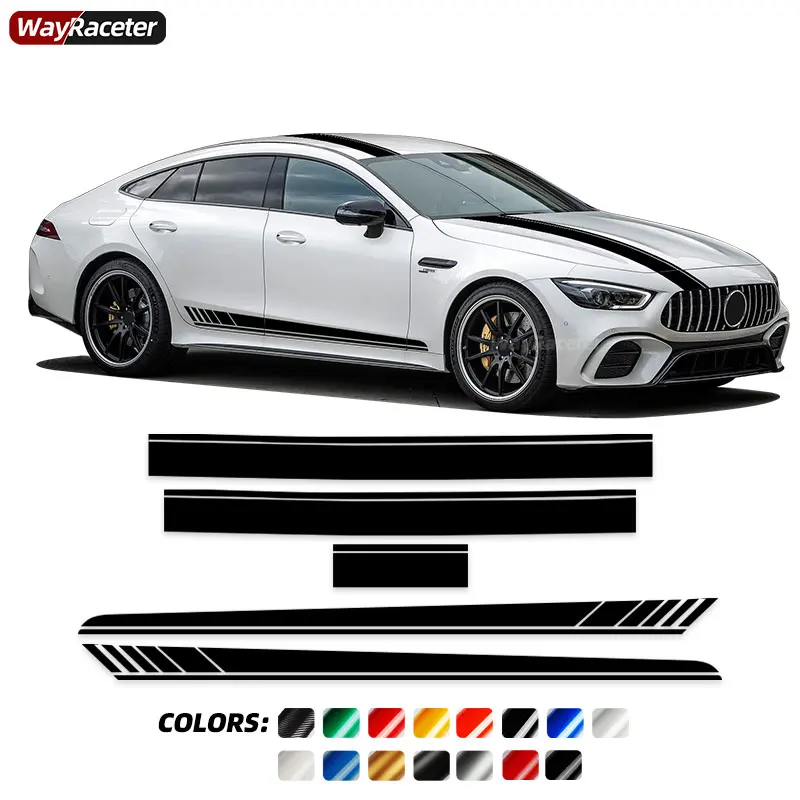 

5 Pcs Edition One Car Hood Roof Tail Door Side Stripes Sticker For Mercedes Benz AMG GT 4-door X290 GT63 S GT43 GT53 Accessories