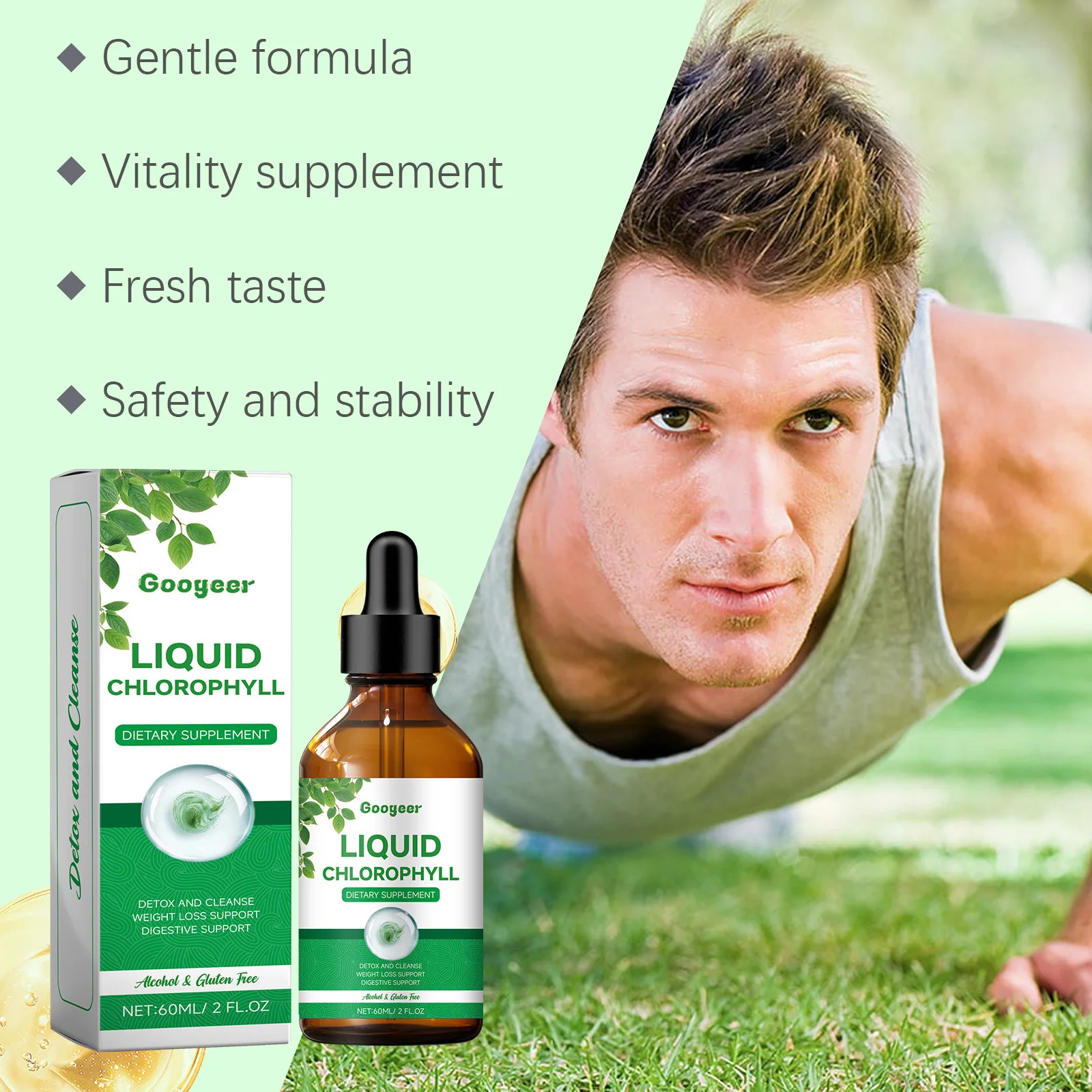 Chlorophyll Drops For Water Drink Organic Weight Loss Detox Cleanse Improve Digestion Reduce Unhealthy Cravings Slim Supplement