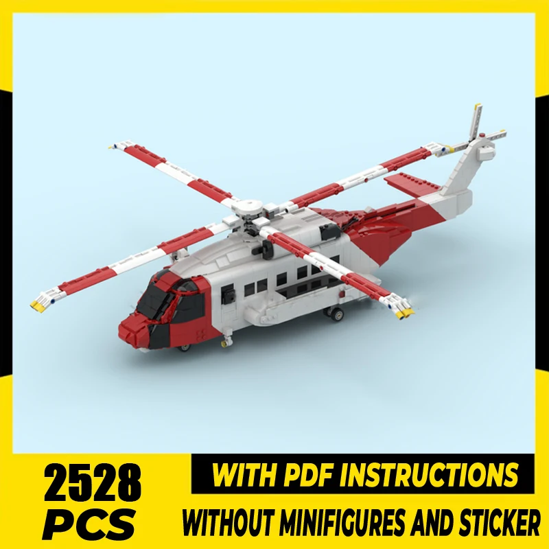 

Military Model Moc Building Blocks Sikorsky S-92 Helibus ​​​​​​​Model Technology Brick DIY Assembly Construction Holiday Set Toy