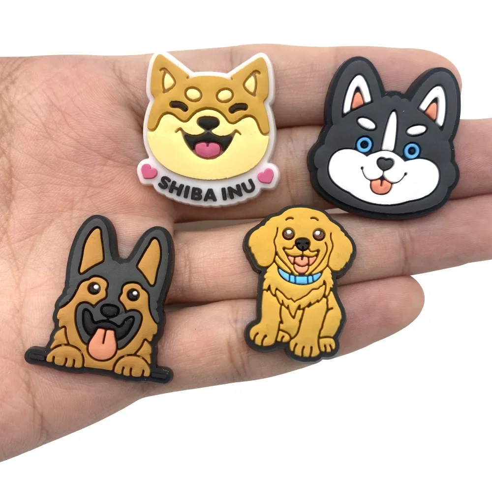 Pin de dijes de animales para zapatos de perro, accesorios de cocodrilo, zuecos, toboganes de burbujas, hebilla de decoración de zapatos DIY, regalos de fiesta