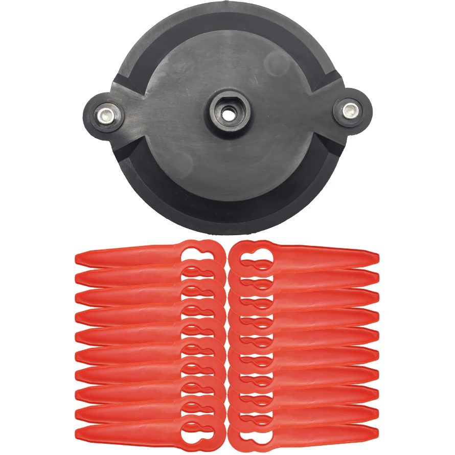 Cabezal de desbrozadora, cortadora de césped, hoja de plástico para Parkside PRTA 20Li A 1311046 Piezas del cortacésped con cuchilla para cortadora de césped